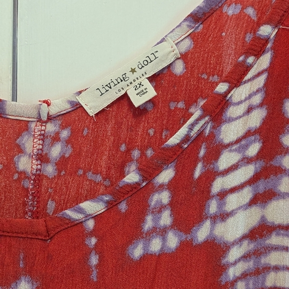 Living Doll Plus 2X Dress Sleeveless Spaghetti Straps Excel Used Cond Beach Soft - Picture 3 of 6